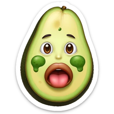 avocado with big lips sticker