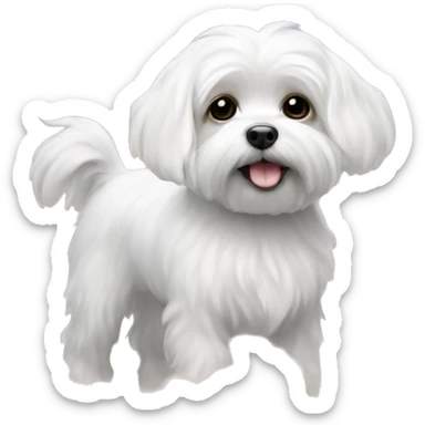 Maltese dog in heaven sticker