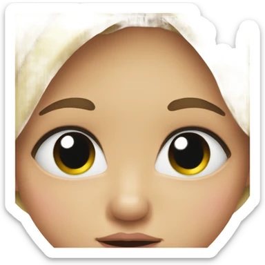 Girl wearing bows in her eyes sticker