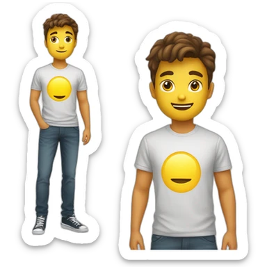 Een bruine jongen met een licht geel t shirt sticker