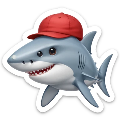 Акула с кепкой sticker