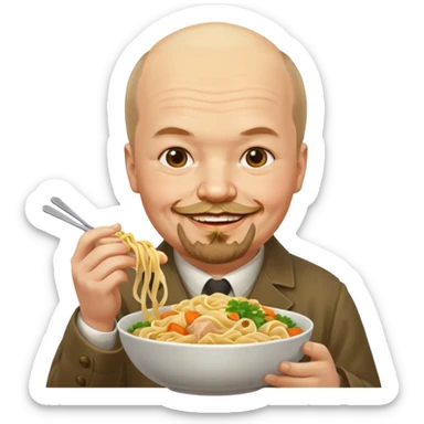 Lenin ăn mì gà sticker