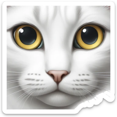 white cat odd eyes sticker