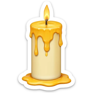 Leaning Candle dripping wax sticker