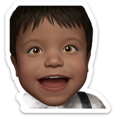 boy with open mouth portrait sticker