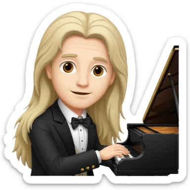 a long haired pianist sticker