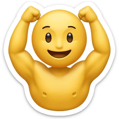 make a yellow simple emoji of flexing back  sticker