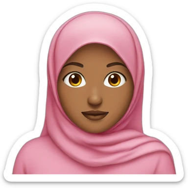 muslim young woman pink hijab sticker