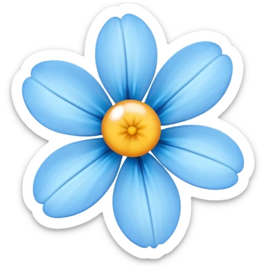 light blue  flower cute  sticker