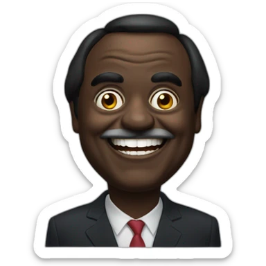 John Prescott in black face, grinning goofily sticker