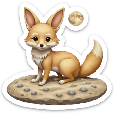 fennec on the moon sticker