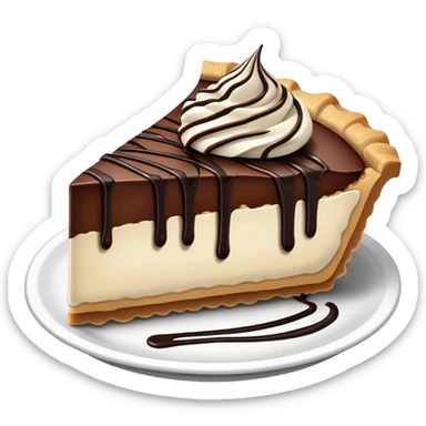 piece of pie drizzled in chocolate sticker
