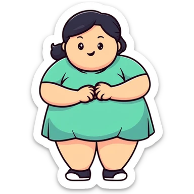 plus size girl with cute expression sticker