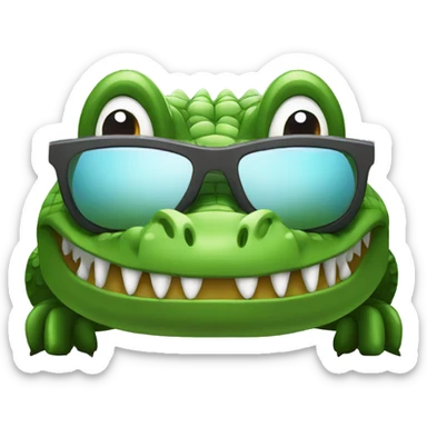 Crocodile in car with sunglasses sticker