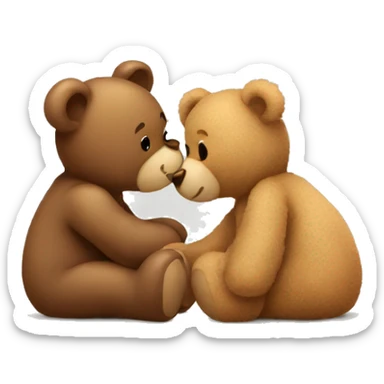 teddy bear kissing another teddy bear sticker