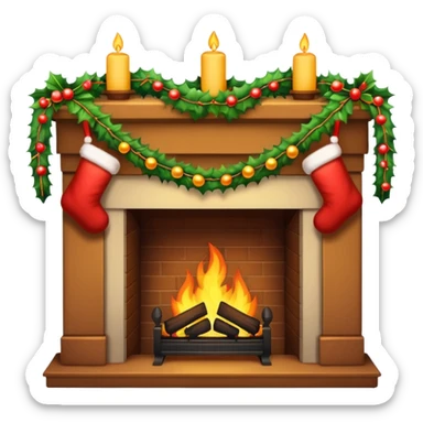  Xmas Fireplace sticker