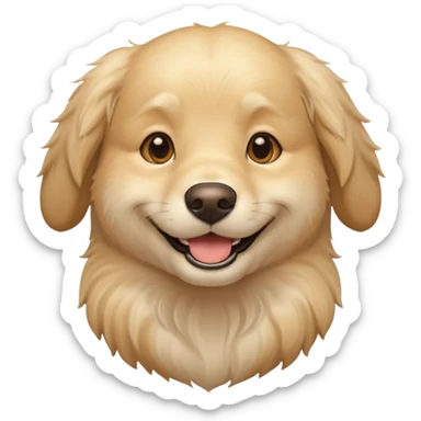 cream golden retriever sticker