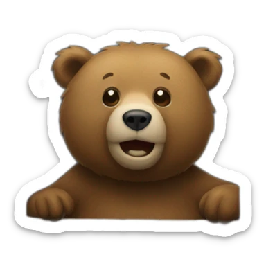 a bear in an outhouse sticker