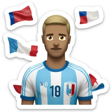 un francés llorando por la derrota en fútbol sticker