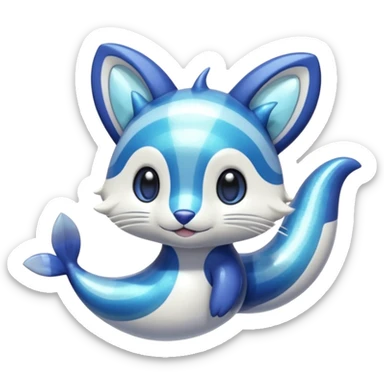 Oceanic Hydrothermal Shiny Glossy Glassy Hydroelectric Whirly Camerupt-Furret-Meowstic-Wailmer-fusion-hybrid (full body) sticker