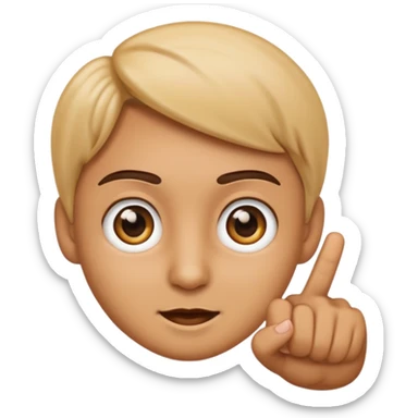 Emoji points to his eyes to create look at my eyes emoji sticker