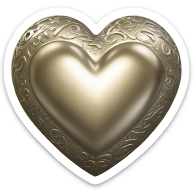 Metallic heart sticker