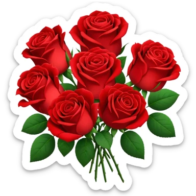 bouquet of realistic rose 15 sticker