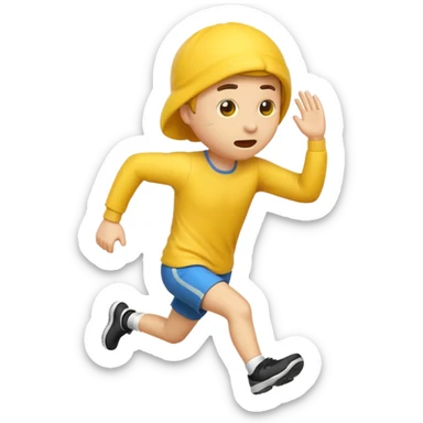 Shying emoji runing his head sticker