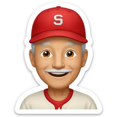 Grandpa red baseball hat sticker