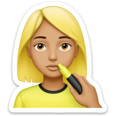 Sniffing a highlight and a sharpie in each hand sticker