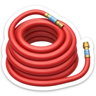 A red Hose – coiled water hose sticker