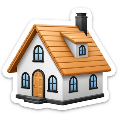 Ultra minimal monoline icon of a house with a simple loop knot integrated into the roof’s line, single consistent stroke weight, vector icon style, pure black line on white, optimized for UI/SF Symbols, minimal detail, crisp edges sticker