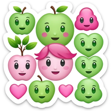 Crea una mezcla de este💚y de este😘 sticker