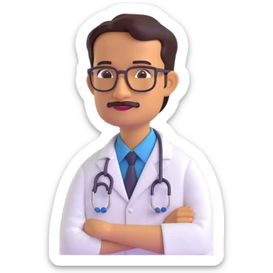 A portrait of Dr. V. Arunachalam, M.B.B.S. sticker