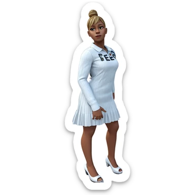 girl in dress by car sticker