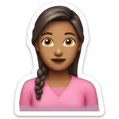 Brunette in pink shirt sticker