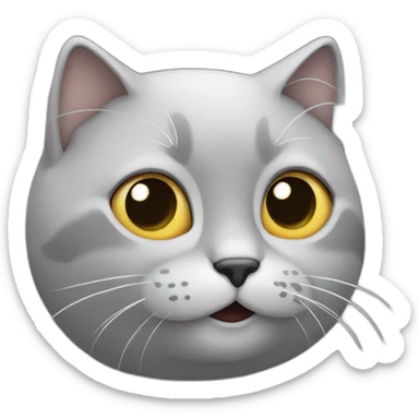 Chat gris clair qui rêve sticker