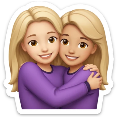 Girls hugging sticker