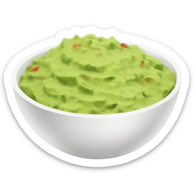White bowl of guacamole  sticker