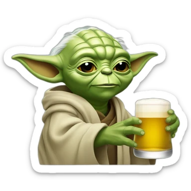 Yoda qui bois une bière sticker