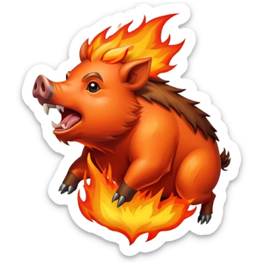 Boar on fire sticker