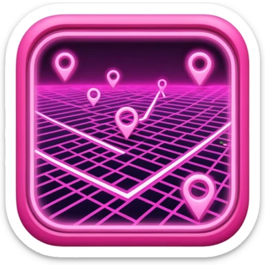 pink gps map lines sticker