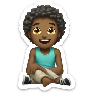 boys enjoying a sunny day sticker