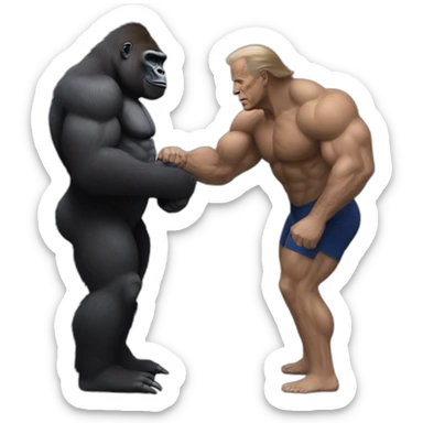 Big Buff Gorilla meeting Joe Biden sticker