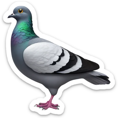 a shrugging pigeon wearing dancing shoes sticker
