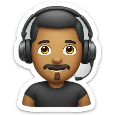 Man recording a podcast sticker