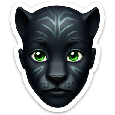 Black panther with green eyes sticker