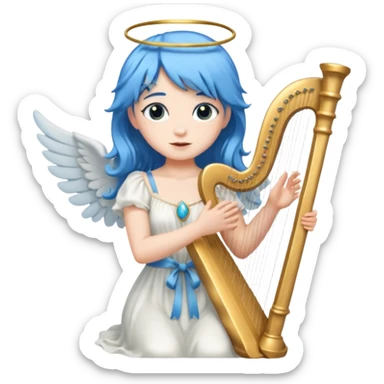 Blue-haired angel holding harpir






























 sticker