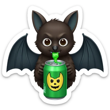 black bat drinkig sprite sticker