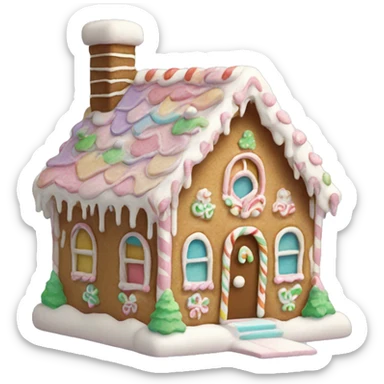Pastel gingerbread house sticker